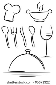 Gourmet icon on white, vector illustration