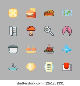 gourmet icon set. vector set about flying fish, soup, restaurant and menu icons set.