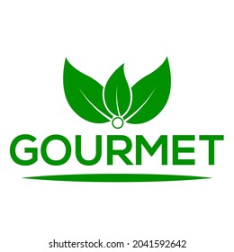 Gourmet leaf vector logo white background Gourmet leaf  logo or icon