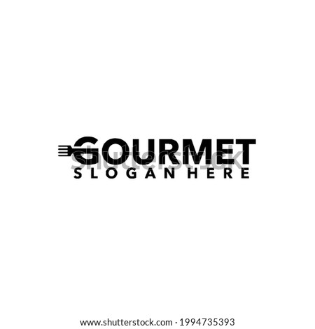 gourmet with letter g fork logo design