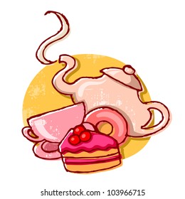Gourmet lifestyle - Tea, teapot and cake