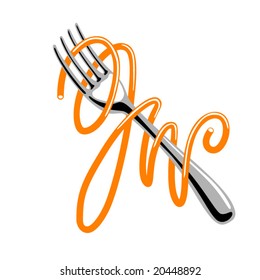 Gourmet Logo Spaghetti With Folk