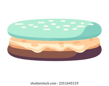 Gourmet macaroons with chocolate dessert icon