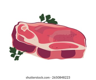 farinha gourmet de costeletas de porco recém-grelhadas.