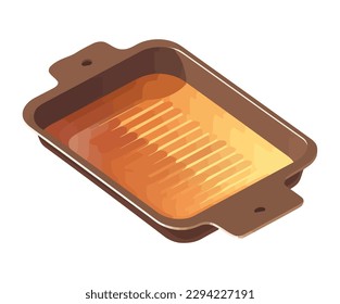 Gourmet meal packet on shiny metal isolated