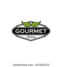 gourmet nature badge vector logo design