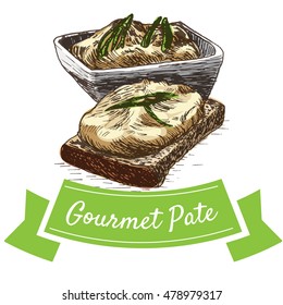 Gourmet pate colorful illustration. Vector illustration of gourmet pate.