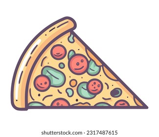 Gourmet pizza slices with fresh mozzarella cheese icon isolated