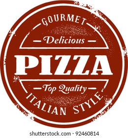 Gourmet Pizza Vintage Stamp