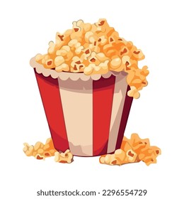 Gourmet popcorn in bucket icon isolated