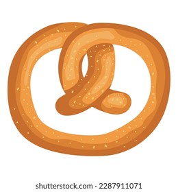 Gourmet pretzel snack icon isolated