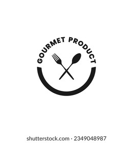 Gourmet products icon or Gourmet products label vector isolated. Best Gourmet products icon for packaging design element.