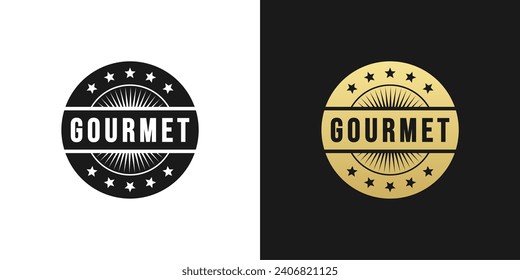 Gourmet products stamp or label vector isolated. Best Gourmet products label for packaging design element.