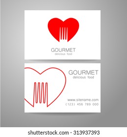 Gourmet - restaurant logo. Design corporate brand and the business card of the restaurant with refined cuisine.