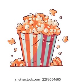 Gourmet snack bowl with popcorn icon isolated