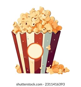 Gourmet snack bucket with pop corn icon isolated