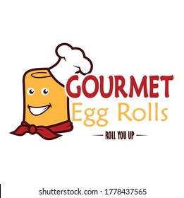 Gourmet snack egg rolls illustration vector