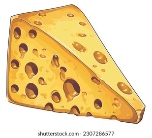A gourmet snack a fresh slice of cheddar cheese isolated