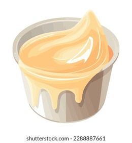 Gourmet sour cream in a bowl icon isolated