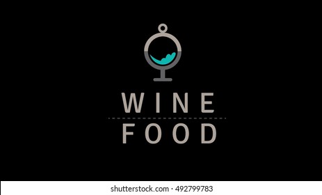 Gourmet vector logo design template. Wine culture sign. Wine and food emblem. 