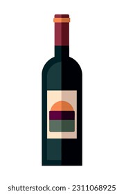 Gourmet wine bottle drink icon isolated