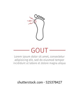 Gout line icon. Vector illustration.