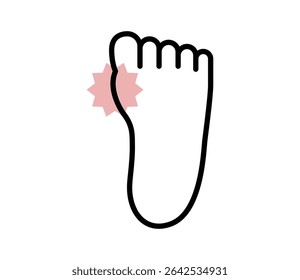 Gout pain in the foot icon illustration vector