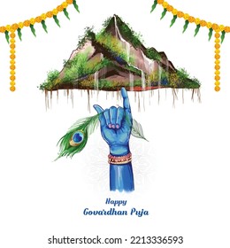 Govardhan Puja As It Is Hindu Festival Celebration Card Background