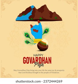 Govardhan Puja is a Hindu festival that honors Lord Krishna's act of lifting the Govardhan Hill to protect the people of Vrindavan.