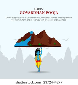 Govardhan Puja is a Hindu festival that honors Lord Krishna's act of lifting the Govardhan Hill to protect the people of Vrindavan.