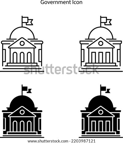 Goverment building icon isolated on white background. Goverment building icon trendy and modern Goverment building symbol for logo, web, app, UI. Goverment building icon simple