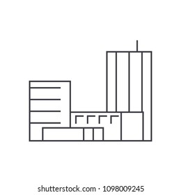 Goverment building thin line icon concept. Goverment building linear vector sign, symbol, illustration.