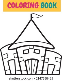 Goverment House Coloring Book Vector Illustration