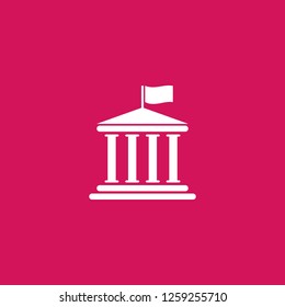 goverment icon vector. goverment sign on pink background. goverment icon for web and app
