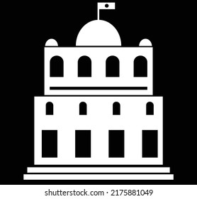 goverment icon vector. goverment sign on black background. goverment icon for web and app
