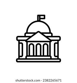 Goverment Place Outline Icon Vector Illustration