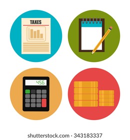 Goverment taxes payday graphic icons, vector illustration eps10