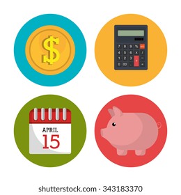 Goverment taxes payday graphic icons, vector illustration eps10