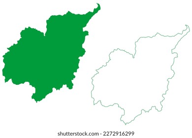 Governador Lindenberg municipality (Espírito Santo state, Municipalities of Brazil, Federative Republic of Brazil) map vector illustration, scribble sketch map