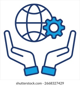Icono azul de gobernanza de TI Ilustración vectorial