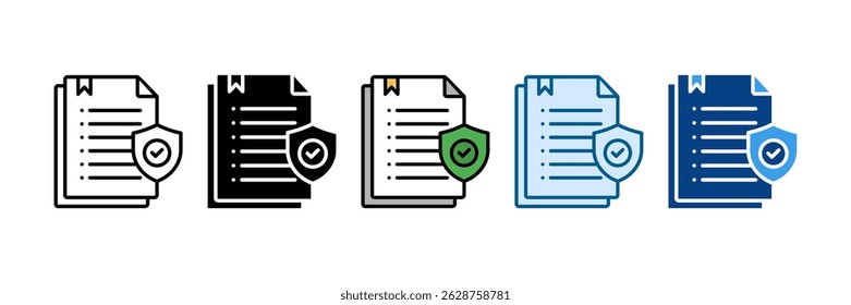 Governance Document Icon Set Multiple Style Collection