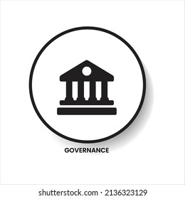 Governance or government icon, building line icon, outline vector sign, linear style pictogram isolated on white. Capitol symbol, logo illustration. 