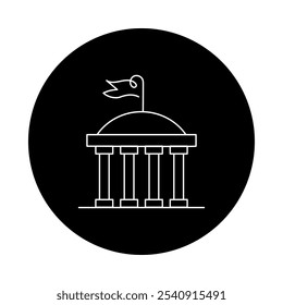 Icono de Gobernanza – Construyendo con Columnas, Representando Liderazgo, Políticas y Autoridad de Gestión