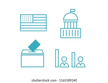 governance icon election. Voting and elections linear icons. Government political