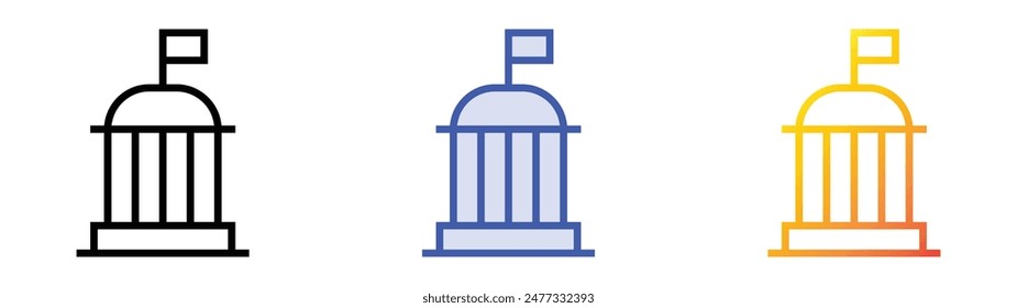 governance icon. Linear, Blue Fill and Gradient Style Design Isolated On White Background