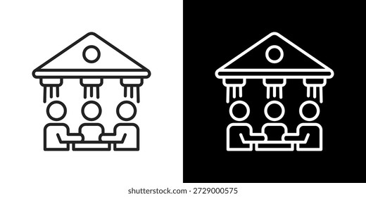 Conjunto de iconos de gobernanza. Diseño De Línea Limpia Con Versiones Claras Y Oscuras Para Un Uso Versátil.
