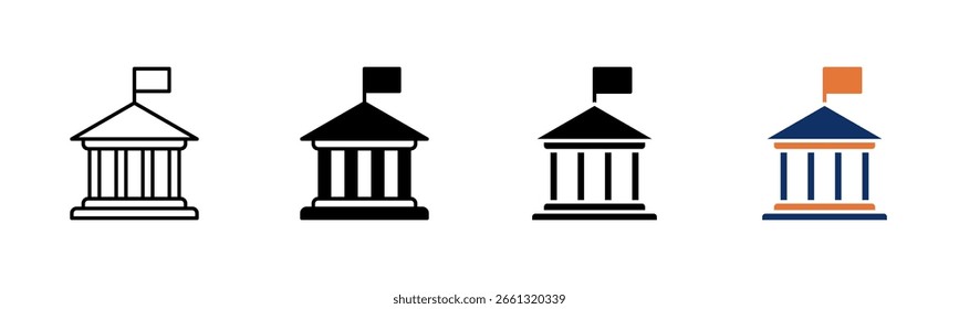 Coleção de vários estilos da folha de ícone Governança