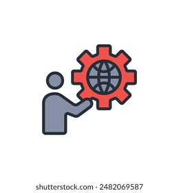 it governance icon. vector.Editable stroke.linear style sign for use web design,logo.Symbol illustration.
