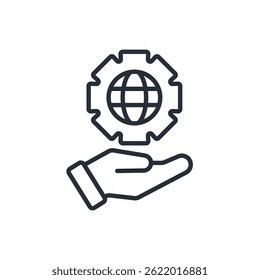 ícone de governança de ti. vetor.Editável símbolo de estilo traço.linear para usar web design,ilustração logo.Symbol.