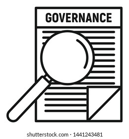 Governance paper icon. Outline governance paper vector icon for web design isolated on white background